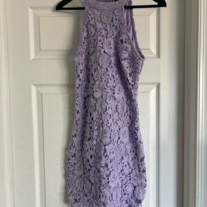 🛍️ Lulu's Lavender Floral Lace Mini Dress